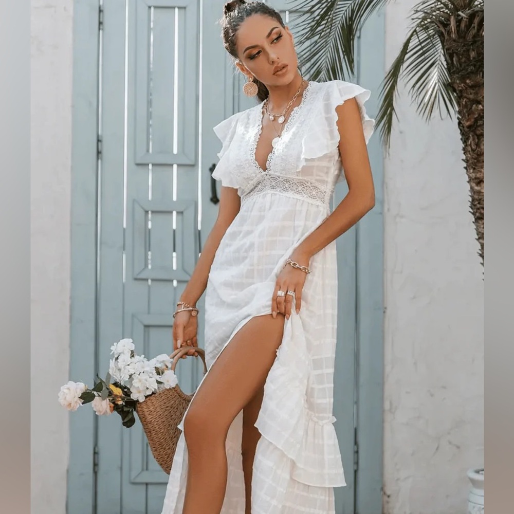 Goodnight Macaroon white boho dress